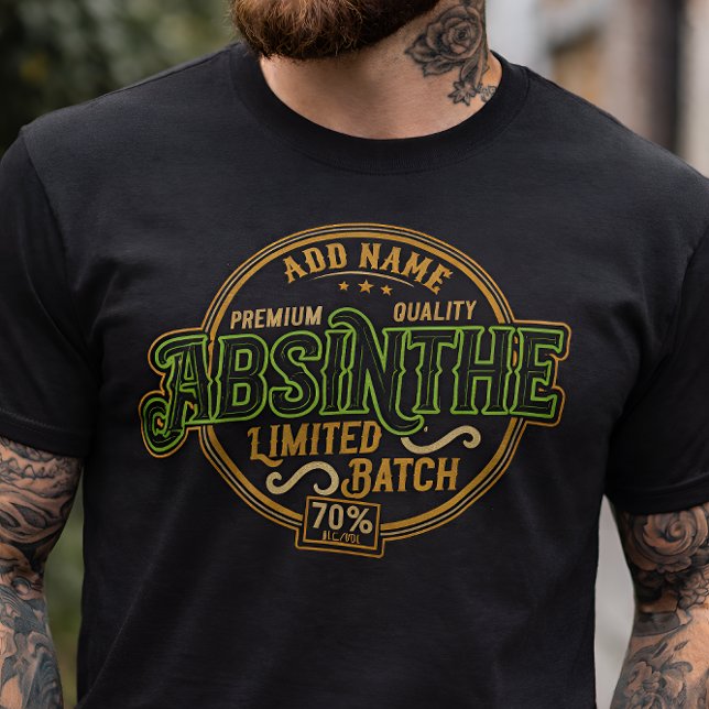 Personlig Absinthe Herbal Spirit Liquor Label T Shirt (Skapare uppladdad)
