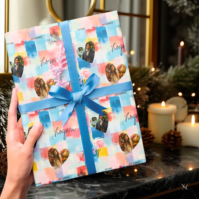 Personlig Abstrakt Art med foton och Namn Presentpapper (Skapare uppladdad)