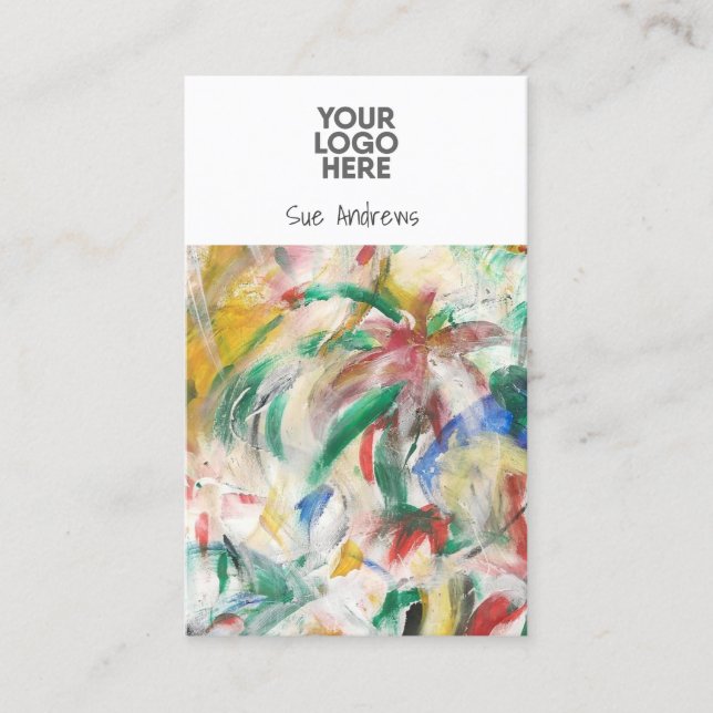 Personlig Abstrakt Artist Add Your Own Logotyp Visitkort (Framsida)