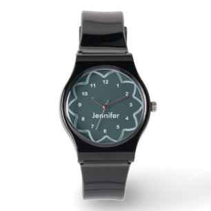 Personlig Abstrakt - blått design Armbandsur