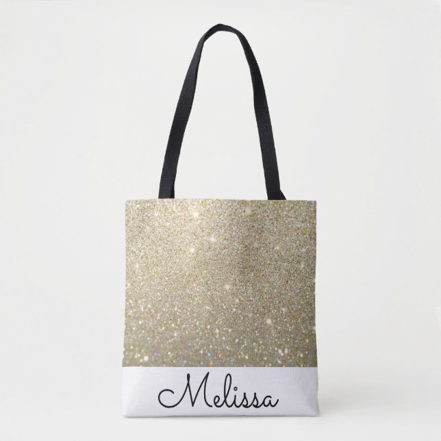 Personlig Abstrakt Faux Guld Glitter Tygkasse (Framsida)