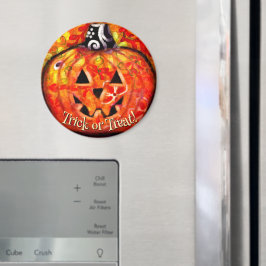 Personlig Abstrakt Jack O Lantern med Lyster Magnet