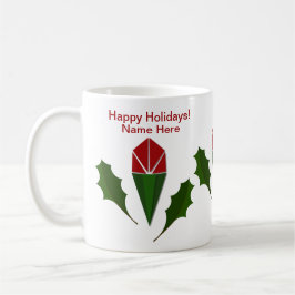 PERSONLIG ABSTRAKT RÖD ROS & HELIGA HELGDAG KAFFEMUGG