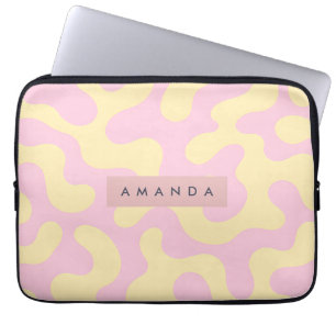 Personlig Abstrakt Rosa och Pastellgul Nyans Laptop Fodral