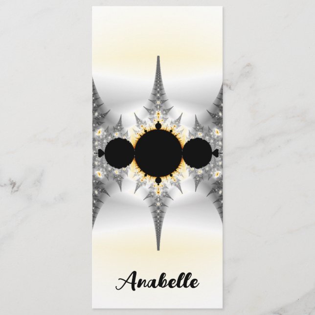 Personlig Abstrakt Silver Fractal Bookmark (Framsida)
