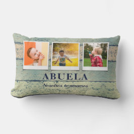 Personlig Abuela Grandchildren 3 Photo Collage Lumbarkudde