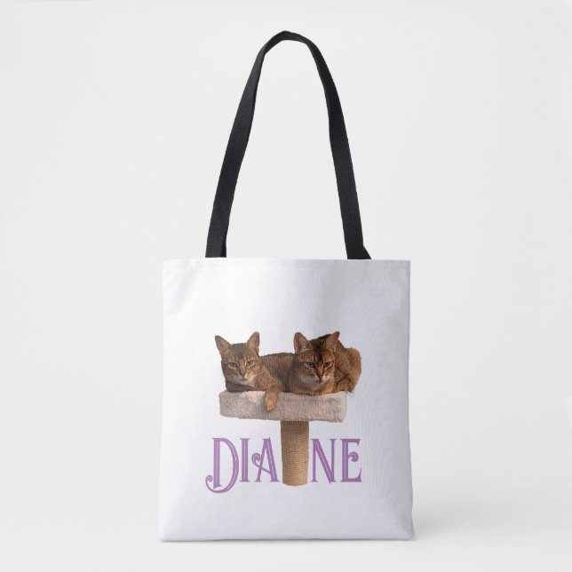 Personlig Abyssinian Cats Shopping Tote Tygkasse (Framsida)
