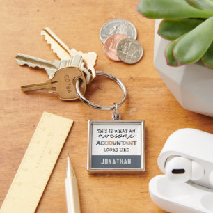 Personlig Accountant Funny Fantastisk Accountant Fyrkantig Silverfärgad Nyckelring