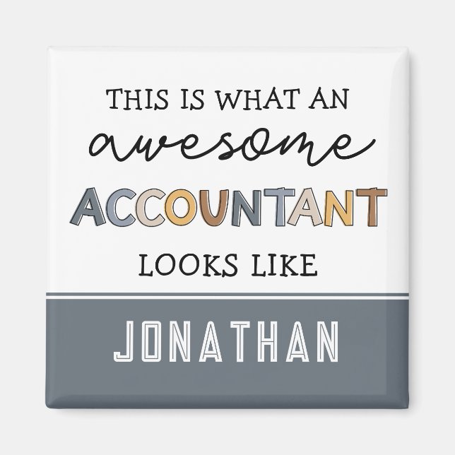 Personlig Accountant Funny Fantastisk Accountant Magnet (Framsidan)
