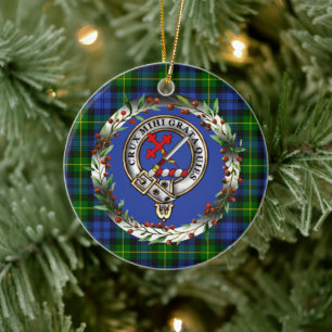 Personlig Adam Clan-märke & Tartan Juldekoration