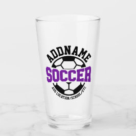Personlig ADD NAMN Fotbollsspelare Lag Tie-Dye Glaskopp