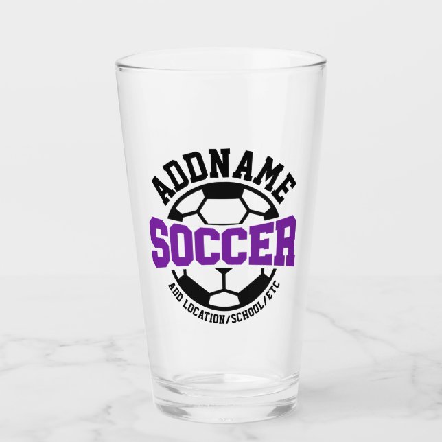 Personlig ADD NAMN Fotbollsspelare Lag Tie-Dye Glaskopp (Framsida)