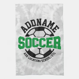 Personlig ADD NAMN Fotbollsspelare Lag Tie-Dye Kökshandduk