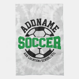 Personlig ADD NAMN Fotbollsspelare Lag Tie-Dye Kökshandduk