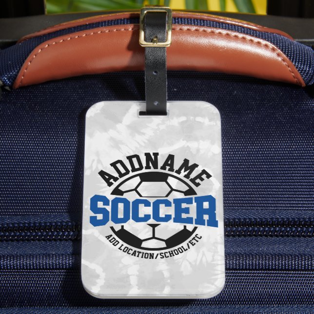 Personlig ADD NAMN fotbollsspelarteamet Tie-Dye Bagagebricka (Framsida Insitu 2)