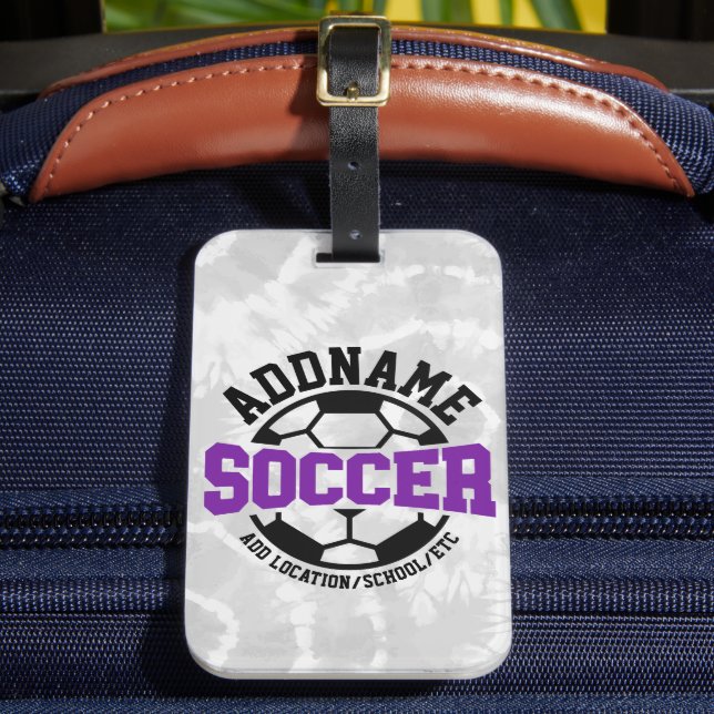 Personlig ADD NAMN fotbollsspelarteamet Tie-Dye Bagagebricka (Framsida Insitu 2)
