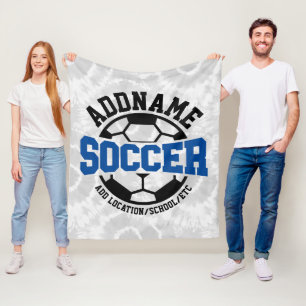 Personlig ADD NAMN fotbollsspelarteamet Tie-Dye Fleecefilt