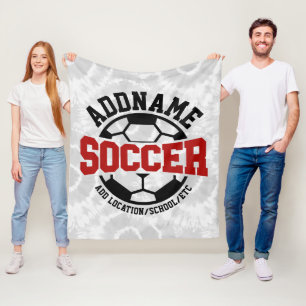 Personlig ADD NAMN fotbollsspelarteamet Tie-Dye Fleecefilt
