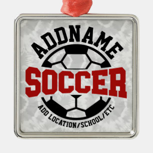Personlig ADD NAMN fotbollsspelarteamet Tie-Dye Julgransprydnad Metall