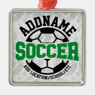 Personlig ADD NAMN fotbollsspelarteamet Tie-Dye Julgransprydnad Metall