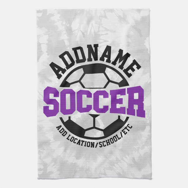 Personlig ADD NAMN fotbollsspelarteamet Tie-Dye Kökshandduk (Vertikal)