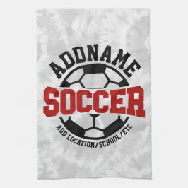 Personlig ADD NAMN fotbollsspelarteamet Tie-Dye Kökshandduk