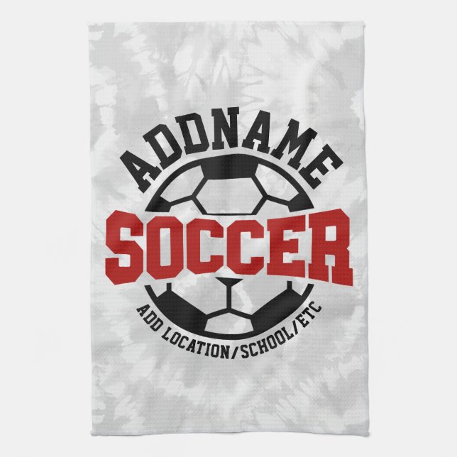 Personlig ADD NAMN fotbollsspelarteamet Tie-Dye Kökshandduk (Vertikal)