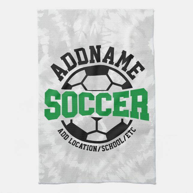 Personlig ADD NAMN fotbollsspelarteamet Tie-Dye Kökshandduk (Vertikal)