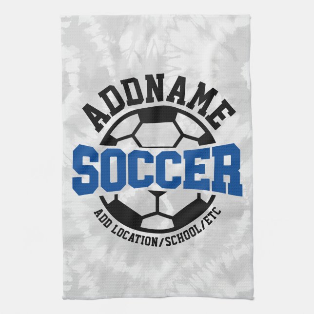 Personlig ADD NAMN fotbollsspelarteamet Tie-Dye Kökshandduk (Vertikal)