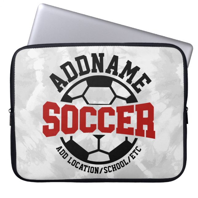Personlig ADD NAMN fotbollsspelarteamet Tie-Dye Laptop Fodral (Framsidan)