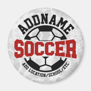 Personlig ADD NAMN fotbollsspelarteamet Tie-Dye Magnet