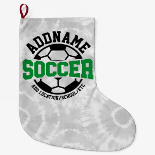 Personlig ADD NAMN fotbollsspelarteamet Tie-Dye Stor Julstrumpa