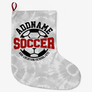 Personlig ADD NAMN fotbollsspelarteamet Tie-Dye Stor Julstrumpa