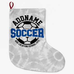 Personlig ADD NAMN fotbollsspelarteamet Tie-Dye Stor Julstrumpa