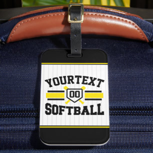 Personlig ADD NAMN Softball Player Varsity Team Bagagebricka