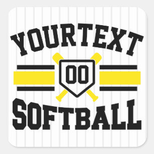 Personlig ADD NAMN Softball Player Varsity Team Fyrkantigt Klistermärke