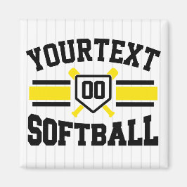 Personlig ADD NAMN Softball Player Varsity Team Magnet