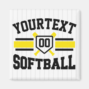 Personlig ADD NAMN Softball Player Varsity Team Magnet