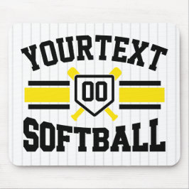 Personlig ADD NAMN Softball Player Varsity Team Musmatta