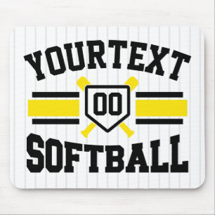 Personlig ADD NAMN Softball Player Varsity Team Musmatta