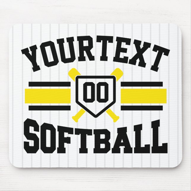 Personlig ADD NAMN Softball Player Varsity Team Musmatta (Framsidan)