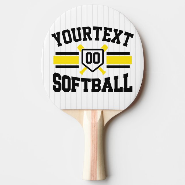 Personlig ADD NAMN Softball Player Varsity Team Pingisracket (Framsidan)