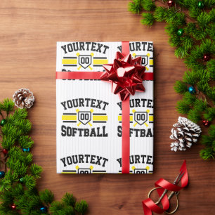 Personlig ADD NAMN Softball Player Varsity Team Presentpapper