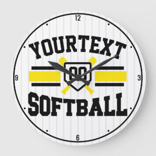 Personlig ADD NAMN Softball Player Varsity Team Stor Klocka