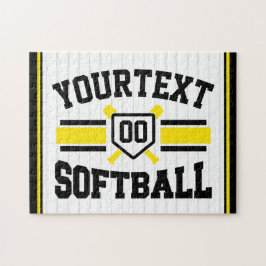 Personlig ADD NAMN Softbollspelare Universitetshan Pussel