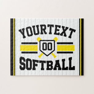 Personlig ADD NAMN Softbollspelare Universitetshan Pussel