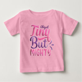 Personlig ADD NAMN Tiny men milt Rosa Lila T Shirt