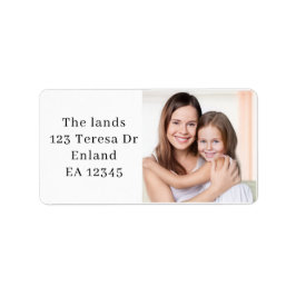 Personlig adressdesign med familjefoto adressetikett