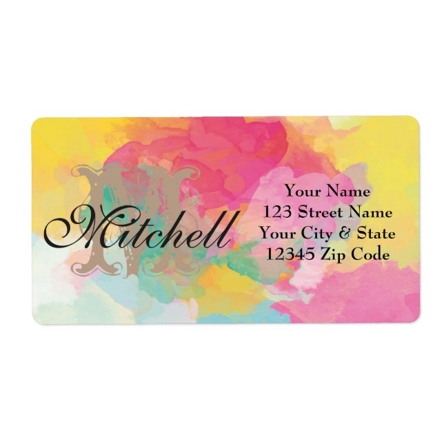 Personlig adressetiketter för vattenfärgsleverans fraktsedel (Framsidan)