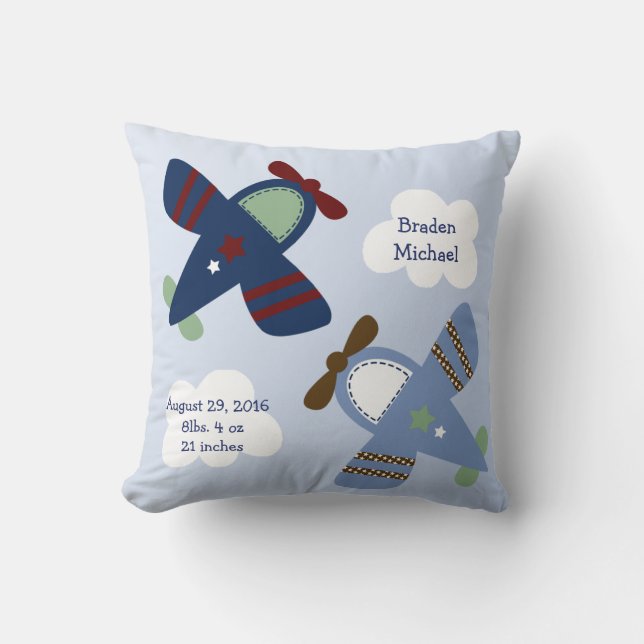 Personlig "Adsible Aircraft/Zoom Zoom Pillow" Kudde (Framsida)